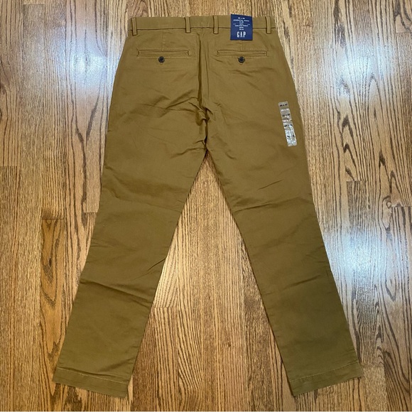 GAP Essential Khaki Slim Leg GapFlex Mid Rise Palomino Brown 29x30 Stretch Waist - Picture 4 of 6
